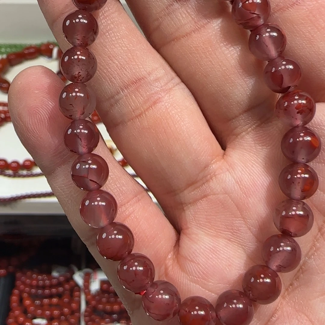 南红玛瑙未镶嵌手链卡7