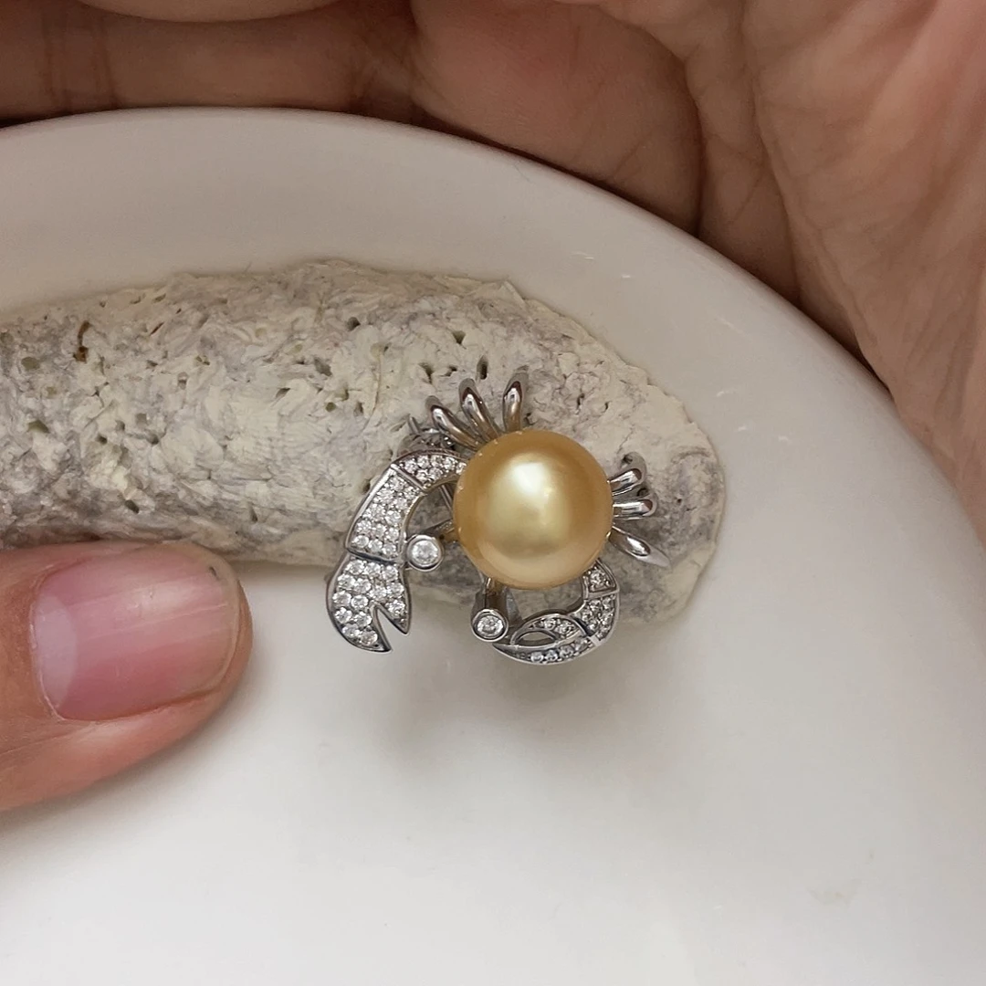 海水珍珠吊坠(不含链)银S925镶嵌乌**乌