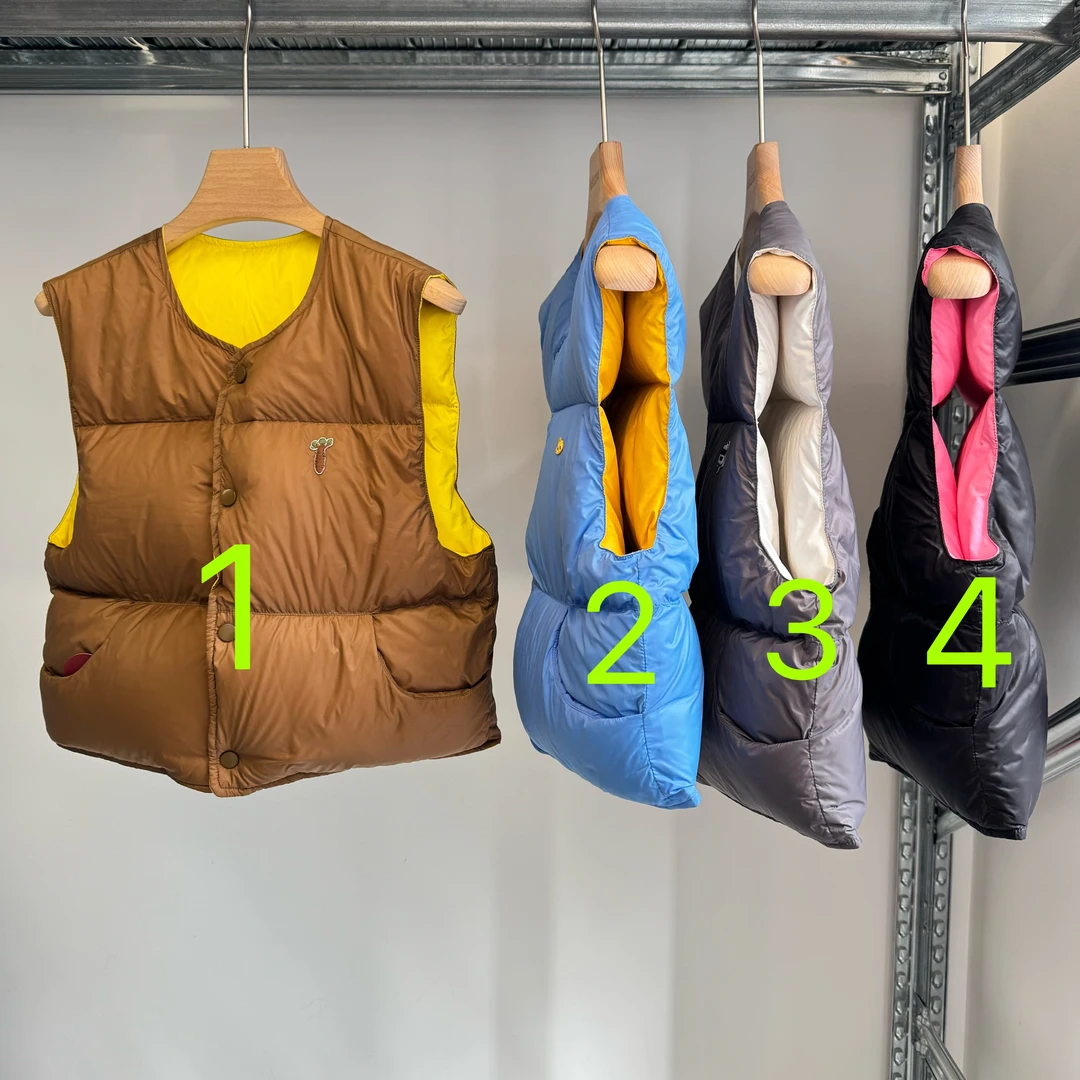 Luluzou11926单排扣双面鹅绒马甲