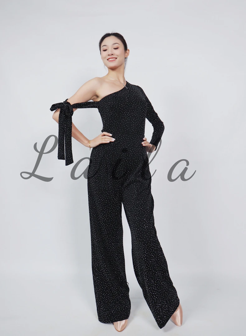 CM舞服《闪光少女》满钻舒适弹力面料百搭两穿束腿裤弹力女士摩登裤