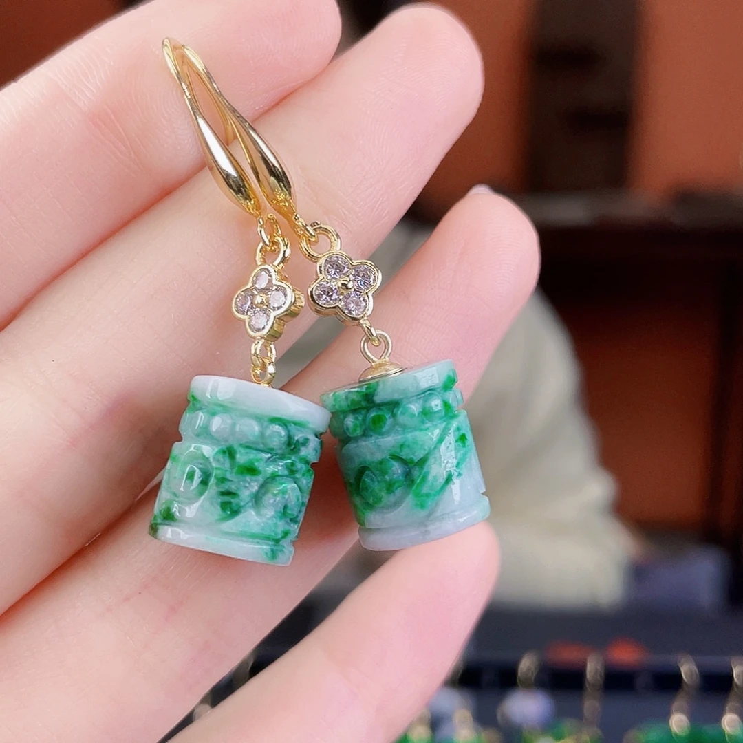 翡翠未镶嵌耳饰饰品