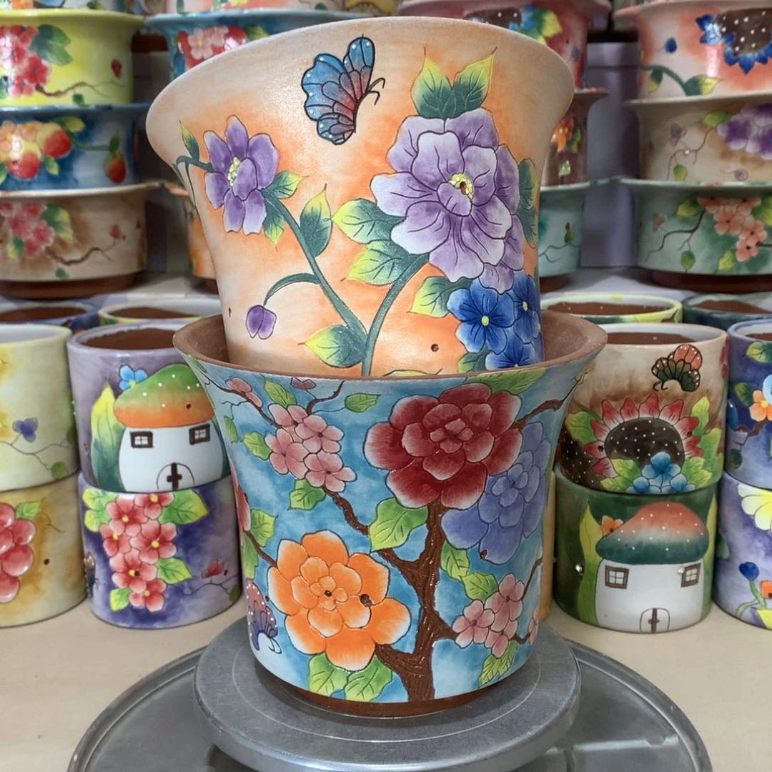 福利花盆，手绘花盆