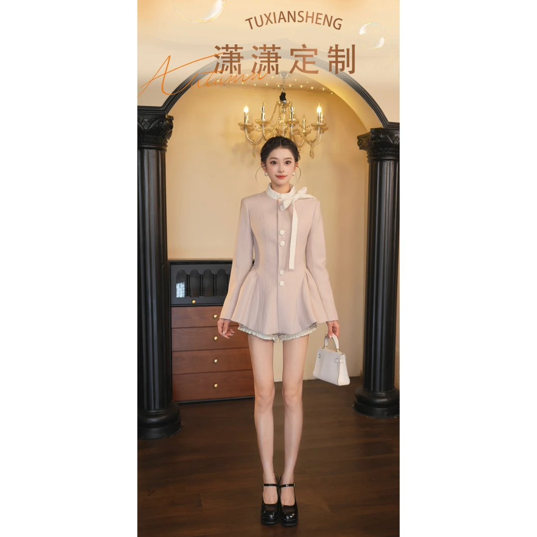 【潇潇专属】-047时尚套装法式短款千金风秋季时尚套装长袖JXQ033