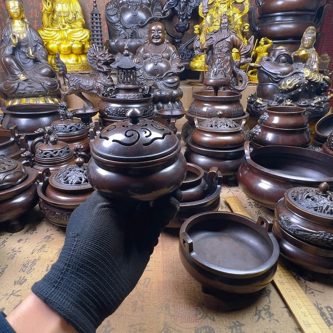熏香炉铜香炉供香炉聚宝盆纯铜香炉
