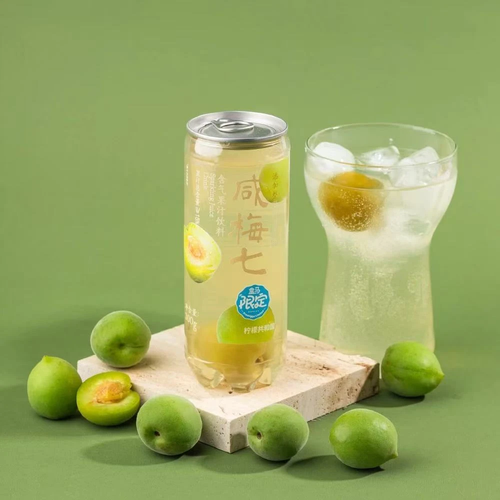 【保质期90天】【12.2号到期】盒马限定柠檬共和国咸梅七含气饮料