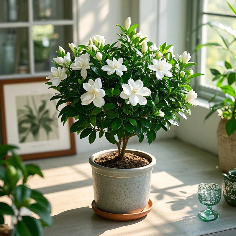 【带花苞】大叶栀子花棒棒糖香水盆栽树苗四季开花多年生耐寒耐热