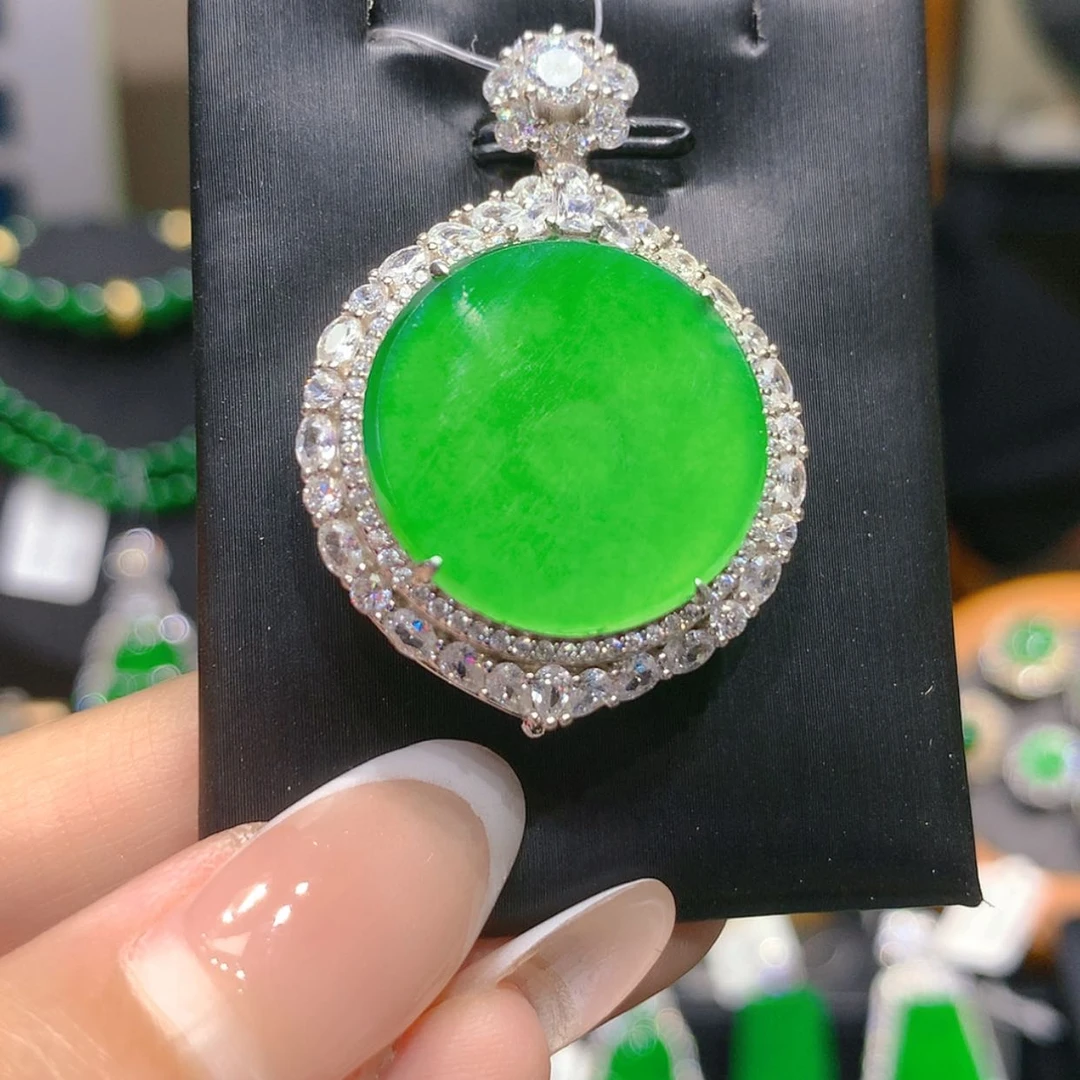 【闪购商品】翡翠银S925镶嵌颈饰4柒姐