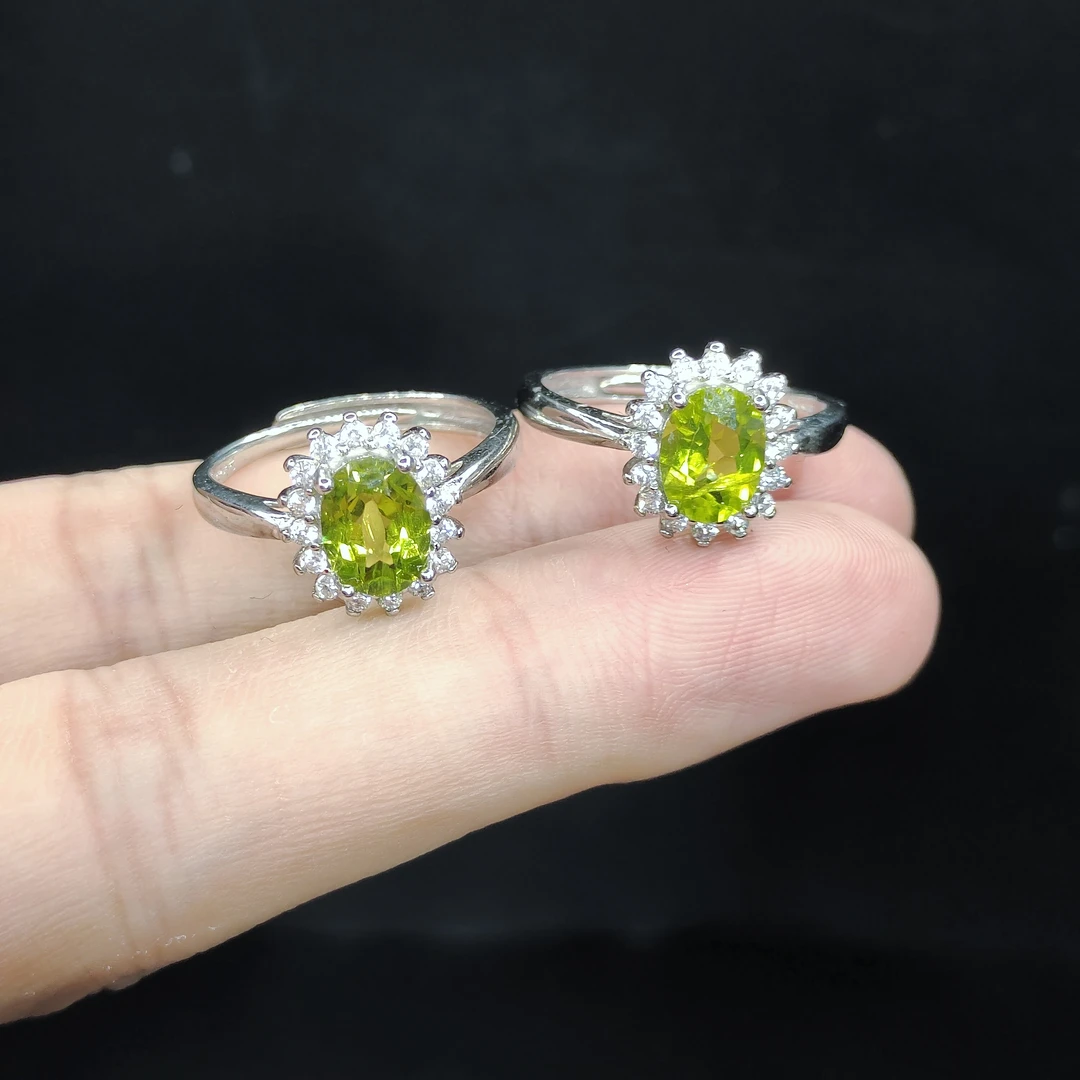 【李想精选】橄榄石蛋面戒指Y8【多样性发其一】约7-5mm