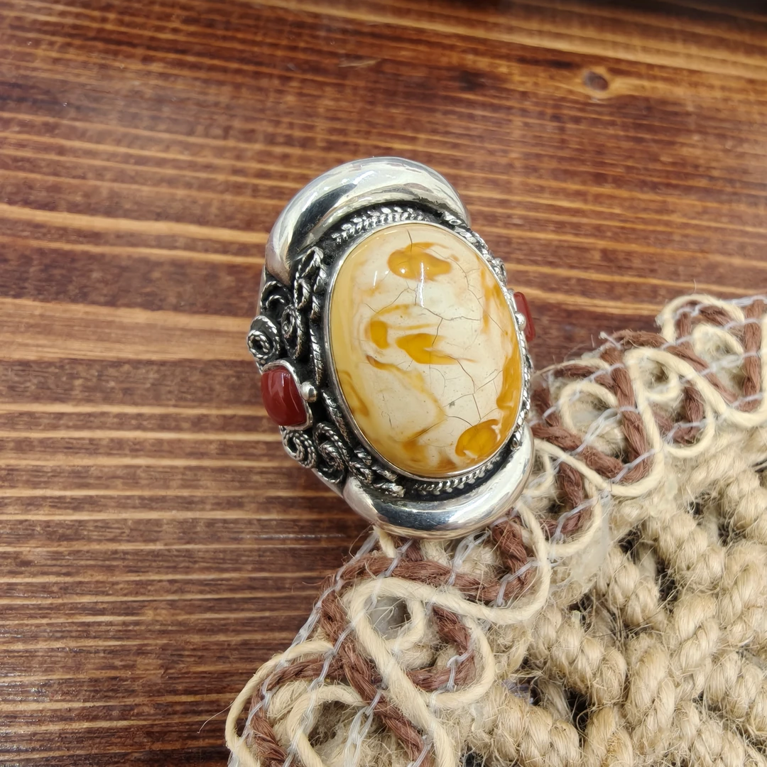 足银戒指 足银戒指满工掐丝工艺
