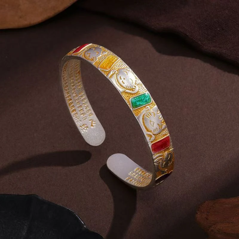 手镯 手镯 吉祥招财猫描金手镯0219