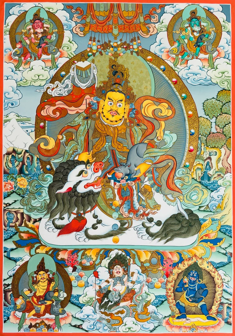 财宝天王 五路财神系列大唐卡