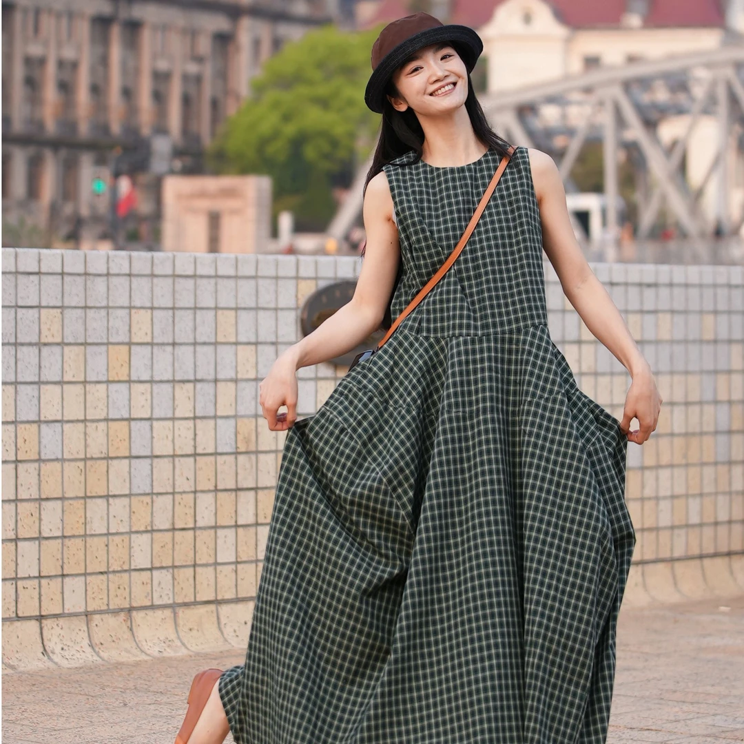 CHUN·「泰勒格子连衣裙」气质时尚休闲日常百搭简约夏季显瘦法式宽