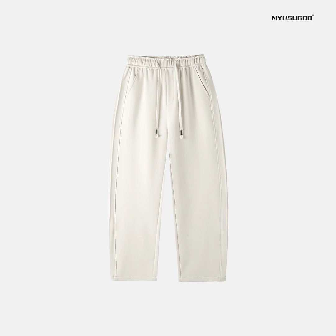 NYHSUGOO/南乙3465春季新品男士抽绳刺绣卫裤百搭直筒休闲长裤