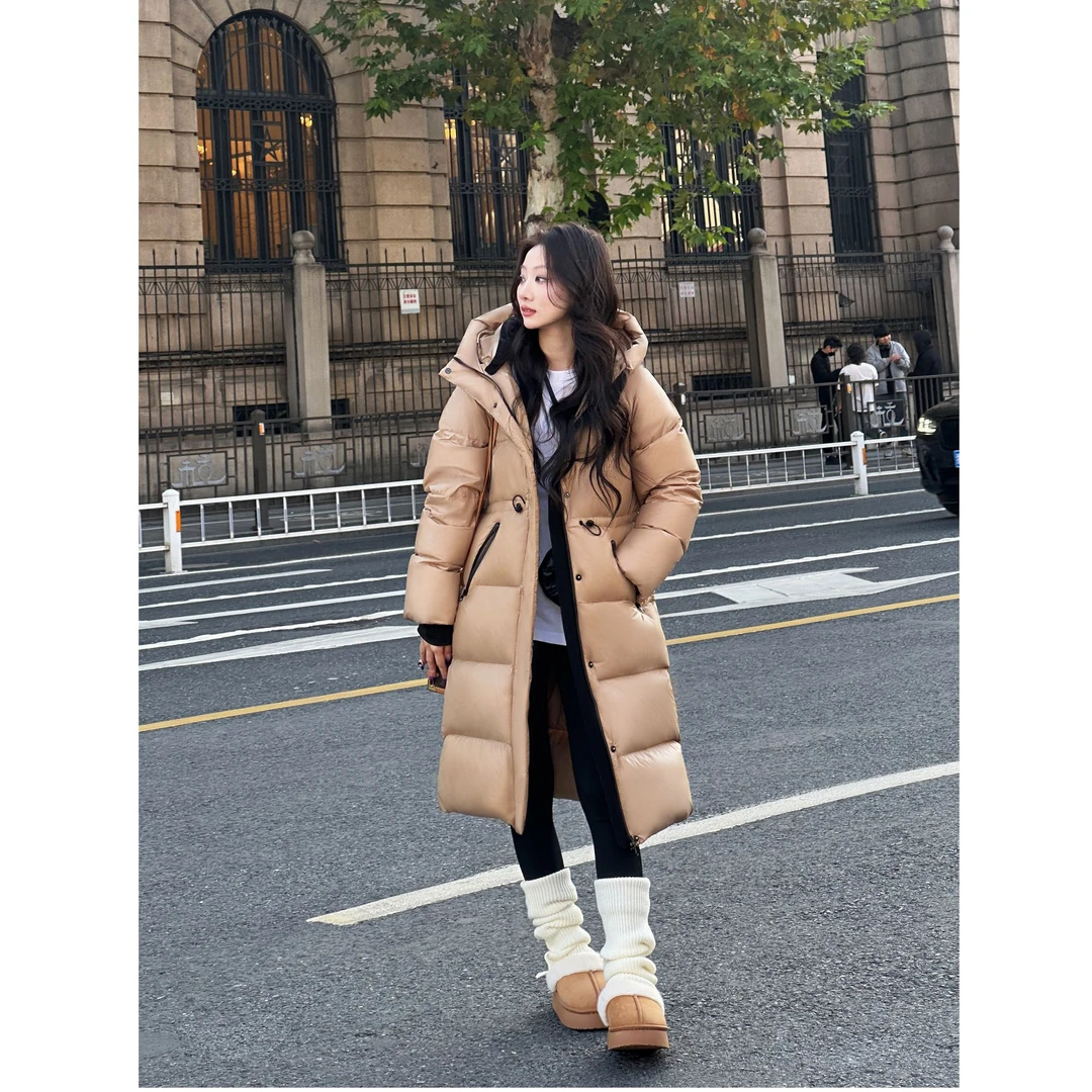 2025上新极寒保暖长款连帽大朵绒蓬松羽绒服