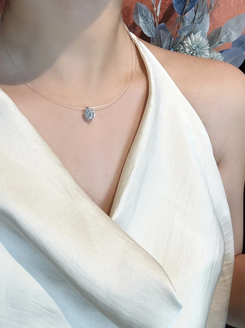 吊坠925银莫桑石 【人鱼之泪】莫桑钻轻奢气质时尚项链百搭