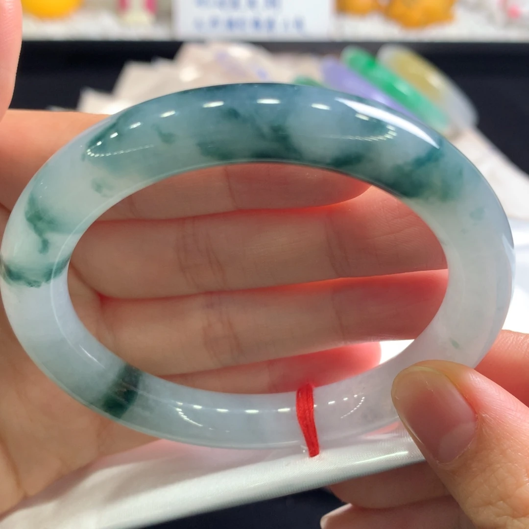 翡翠未镶嵌手镯7号大圈圆条