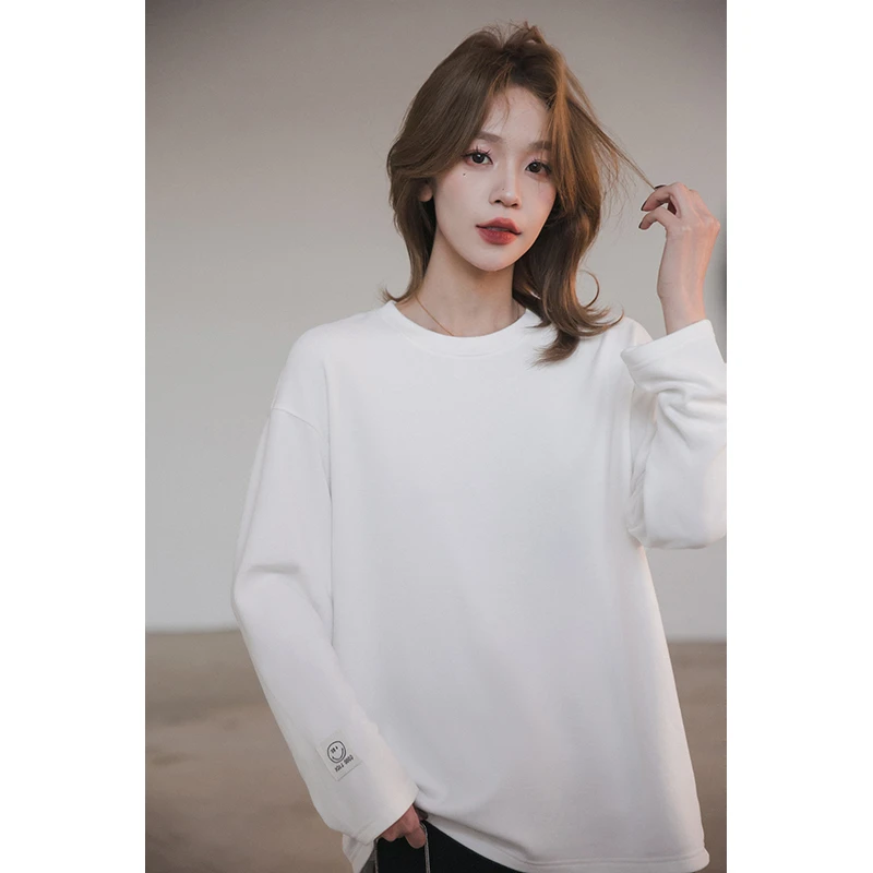 【季末折扣】小谷粒口碑双面绒T恤双面澳绒打底衫女上衣