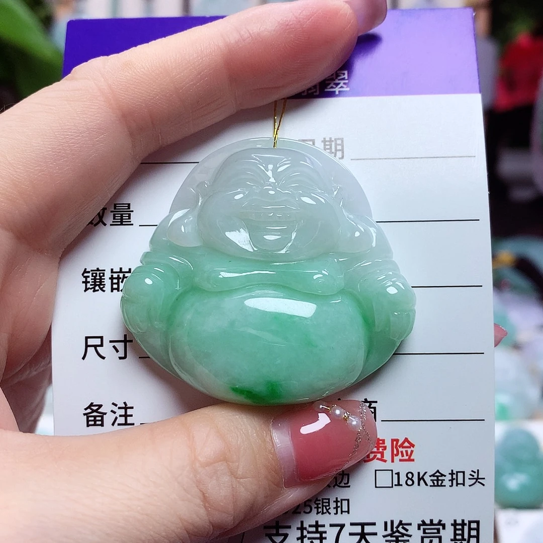 翡翠未镶嵌颈饰佛公27