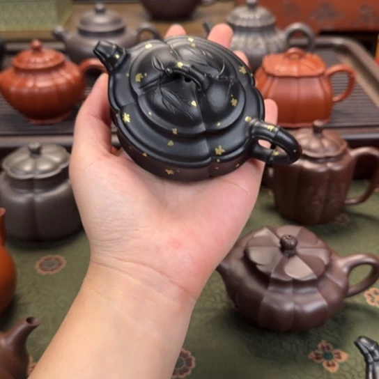 茶壶紫砂焐灰洒金海棠竹鼓