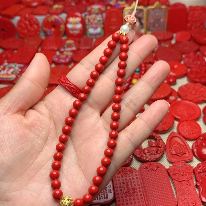 天然辰砂工艺品朱砂手机链