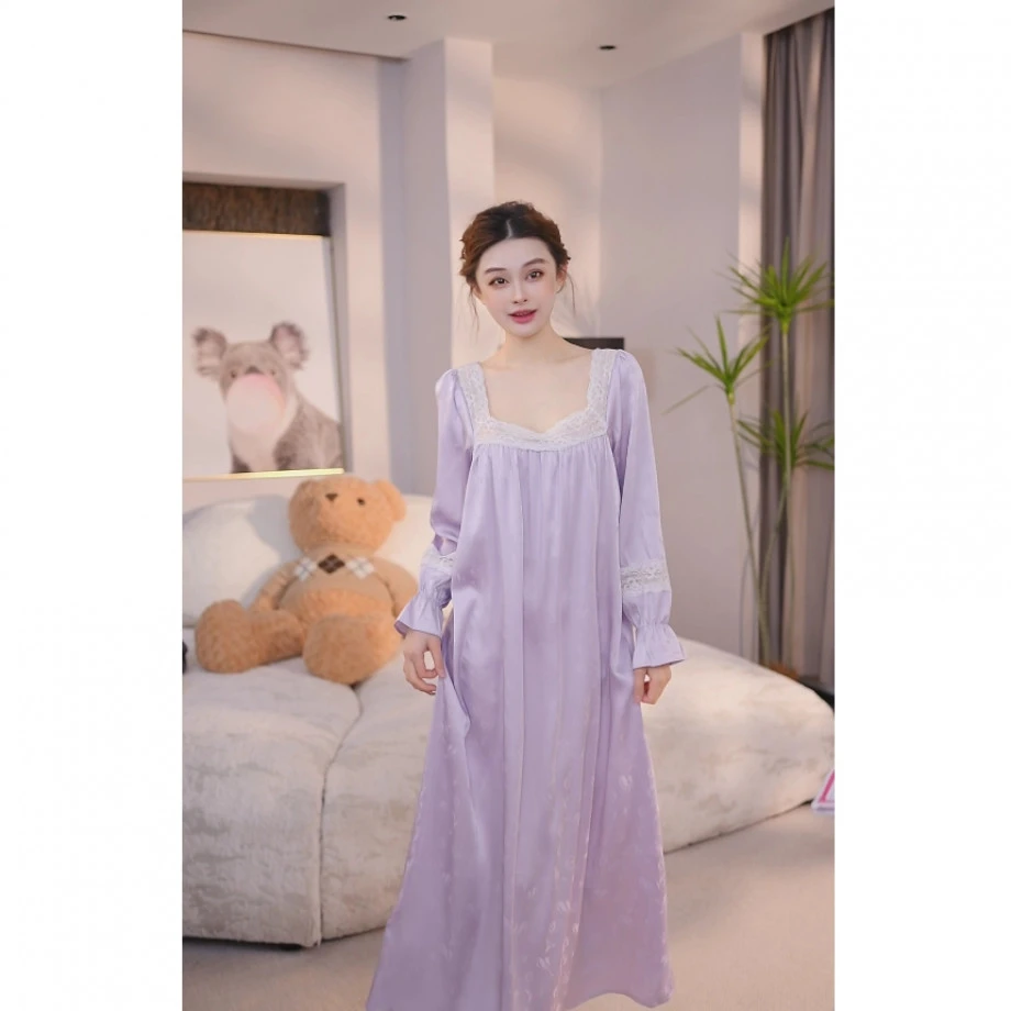 查理夫人【无编码4】气质睡裙家居服蕾丝显瘦白色时尚春季