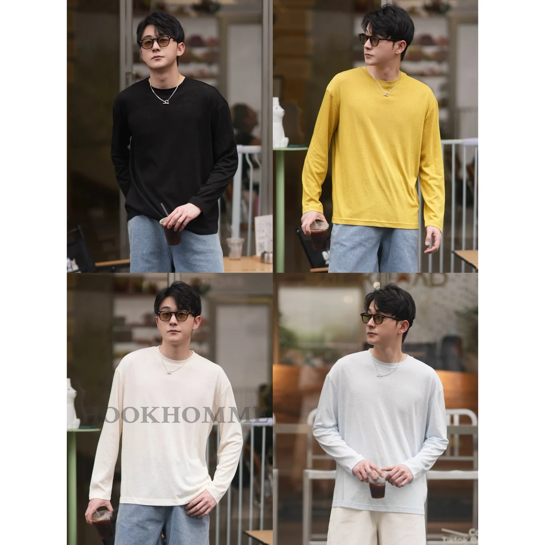 HOOK "清凉夏日"莱赛尔桑蚕丝亚麻雪花防晒服t恤休闲百搭空调衫