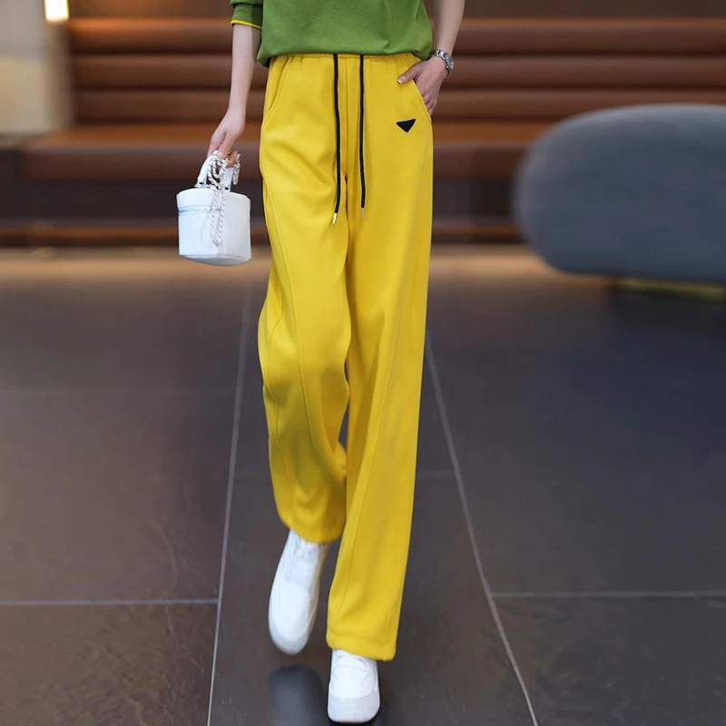姜黄色休闲弯刀裤女2025新款春秋款高腰显瘦直筒香蕉裤宽松镰刀裤