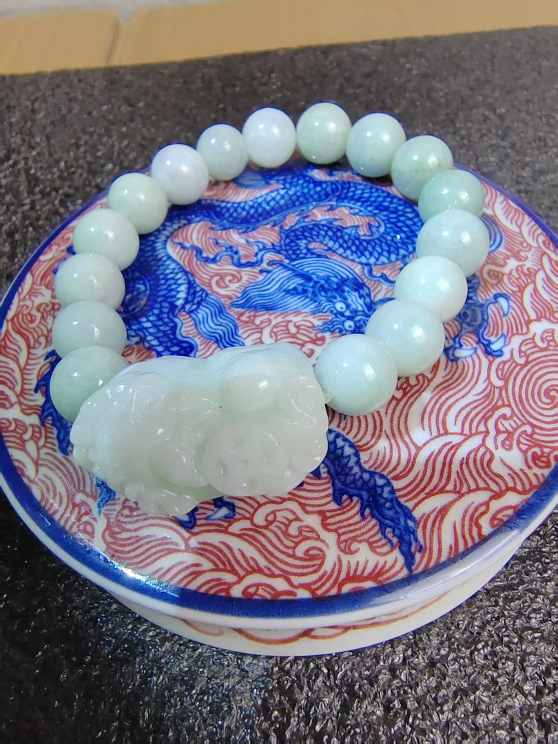 016青柠薄荷糖翡翠貔貅手串天然A货翡翠玉石多样性发其一