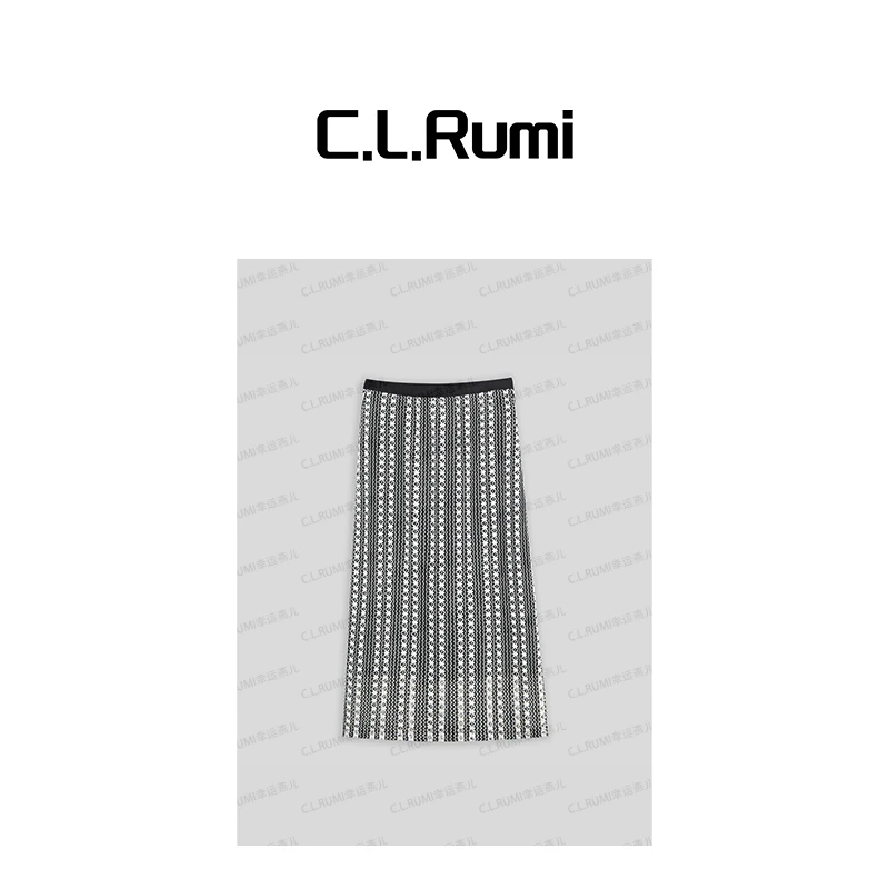 【Rumi时装】“翘楚”25春夏法式复古镂空勾花显瘦中长款半身裙6673bq
