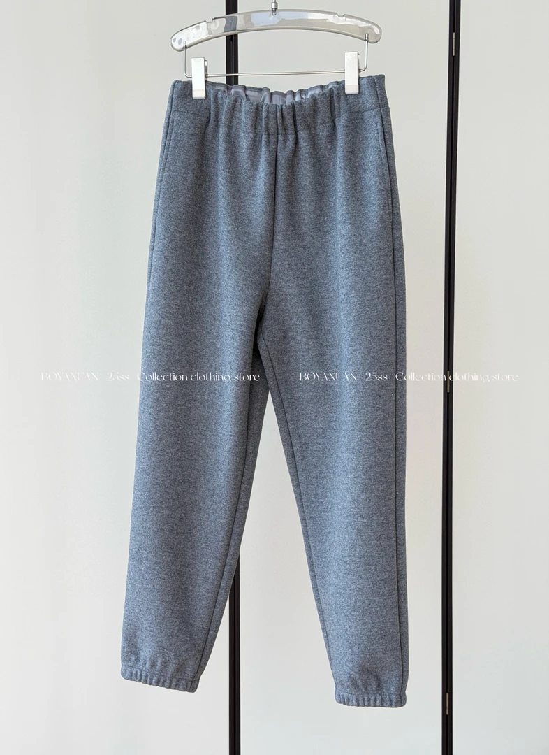 2025冬季新款加绒加厚羊毛裤 松紧腰收脚休闲裤