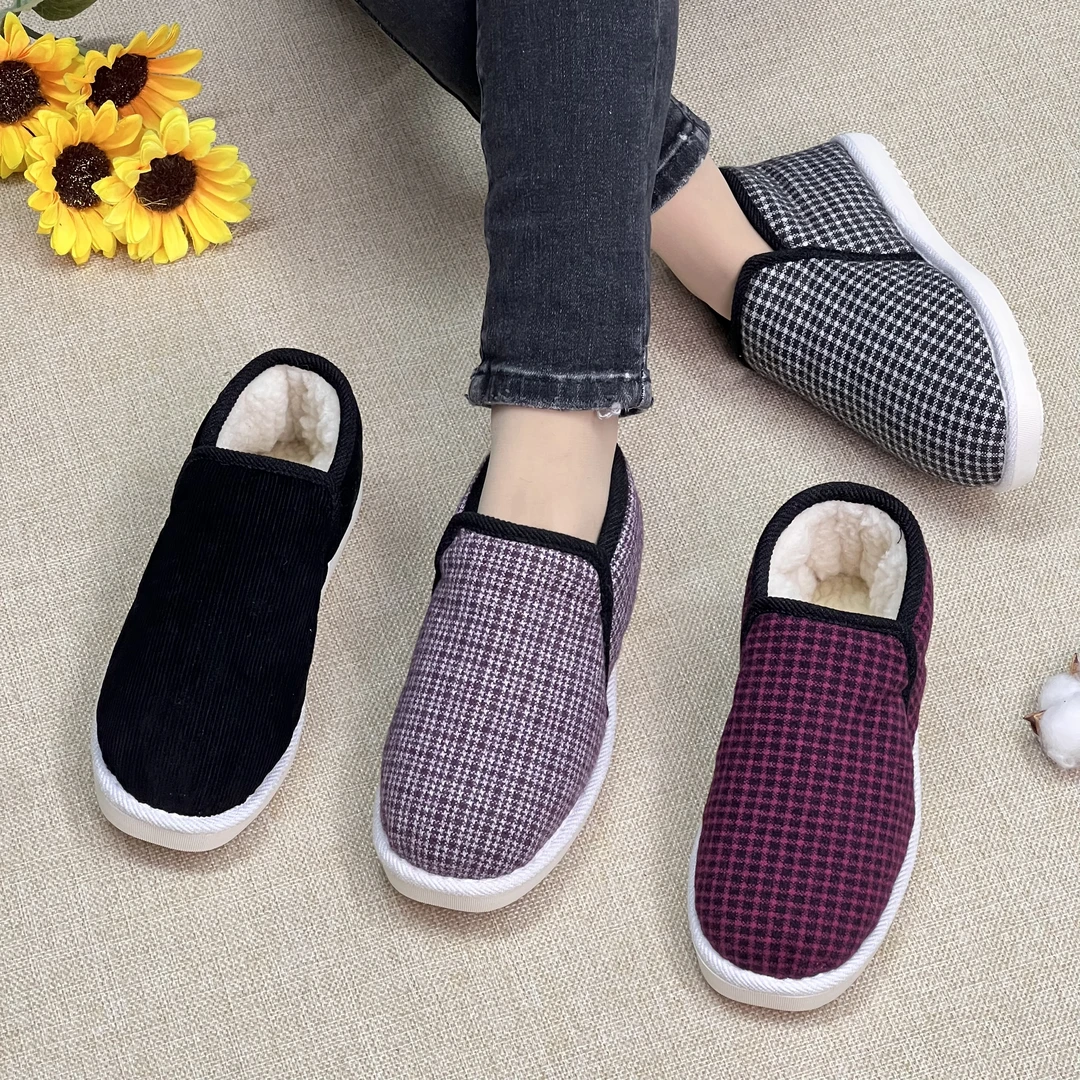 【新款棉花】冬季保暖加绒加厚居家防水外穿情侣手工棉花棉鞋