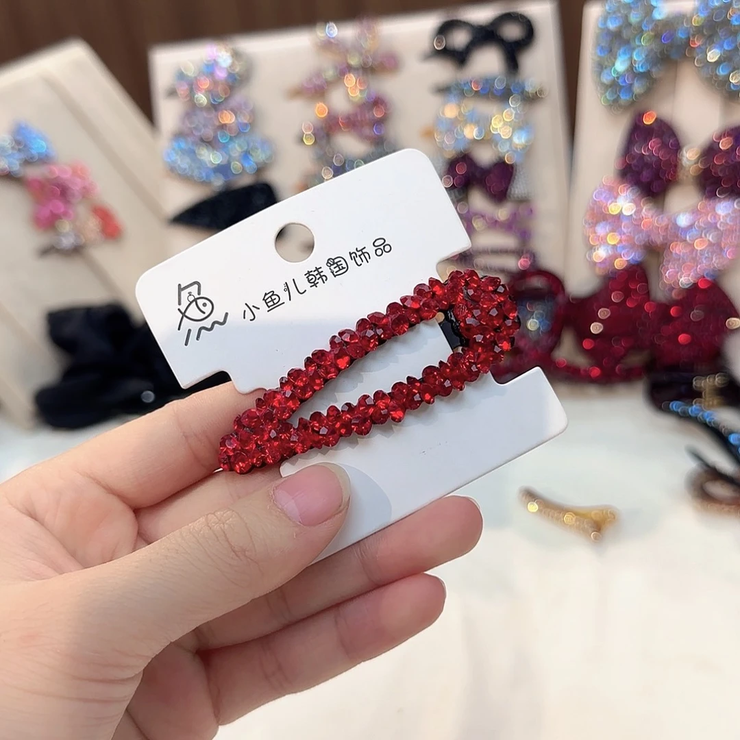 皮质铁合金红色掰掰夹