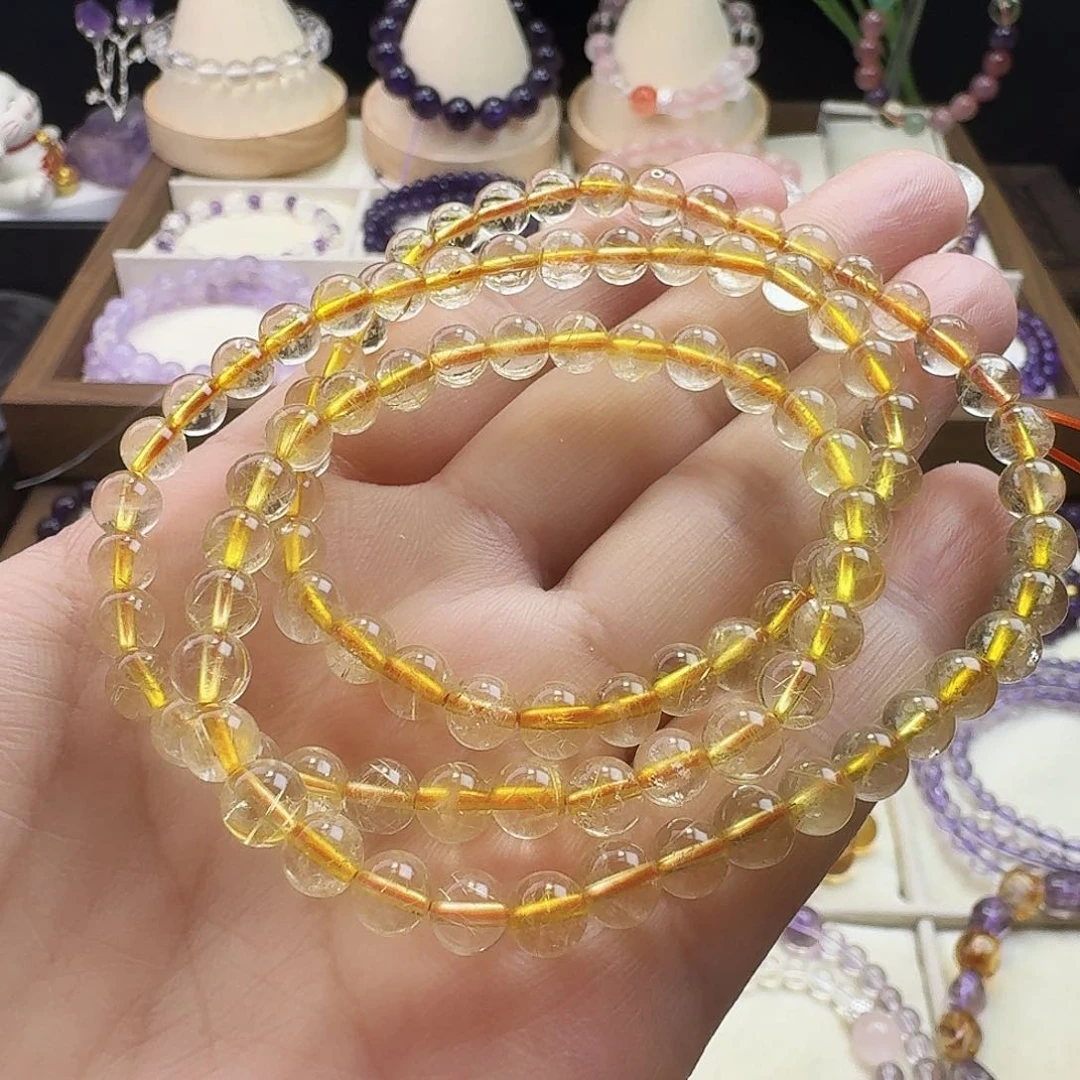 水晶手链未镶嵌金发晶3圈