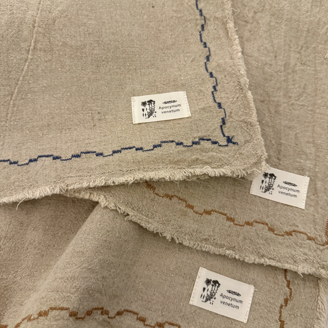 （50*50）土质麻本色文字工艺款大方巾