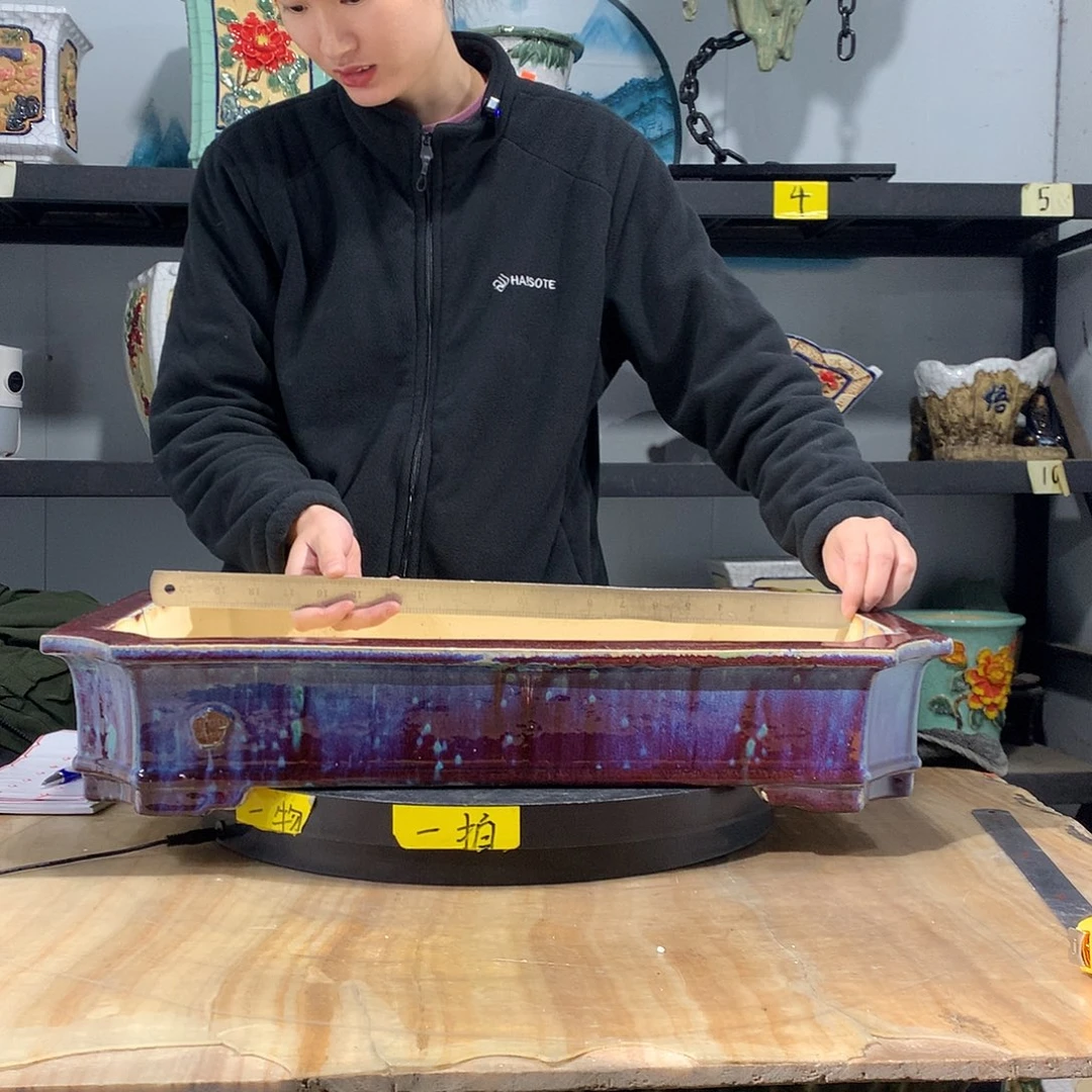 陶迷****?阿杰石湾盆高温烧制微瑕