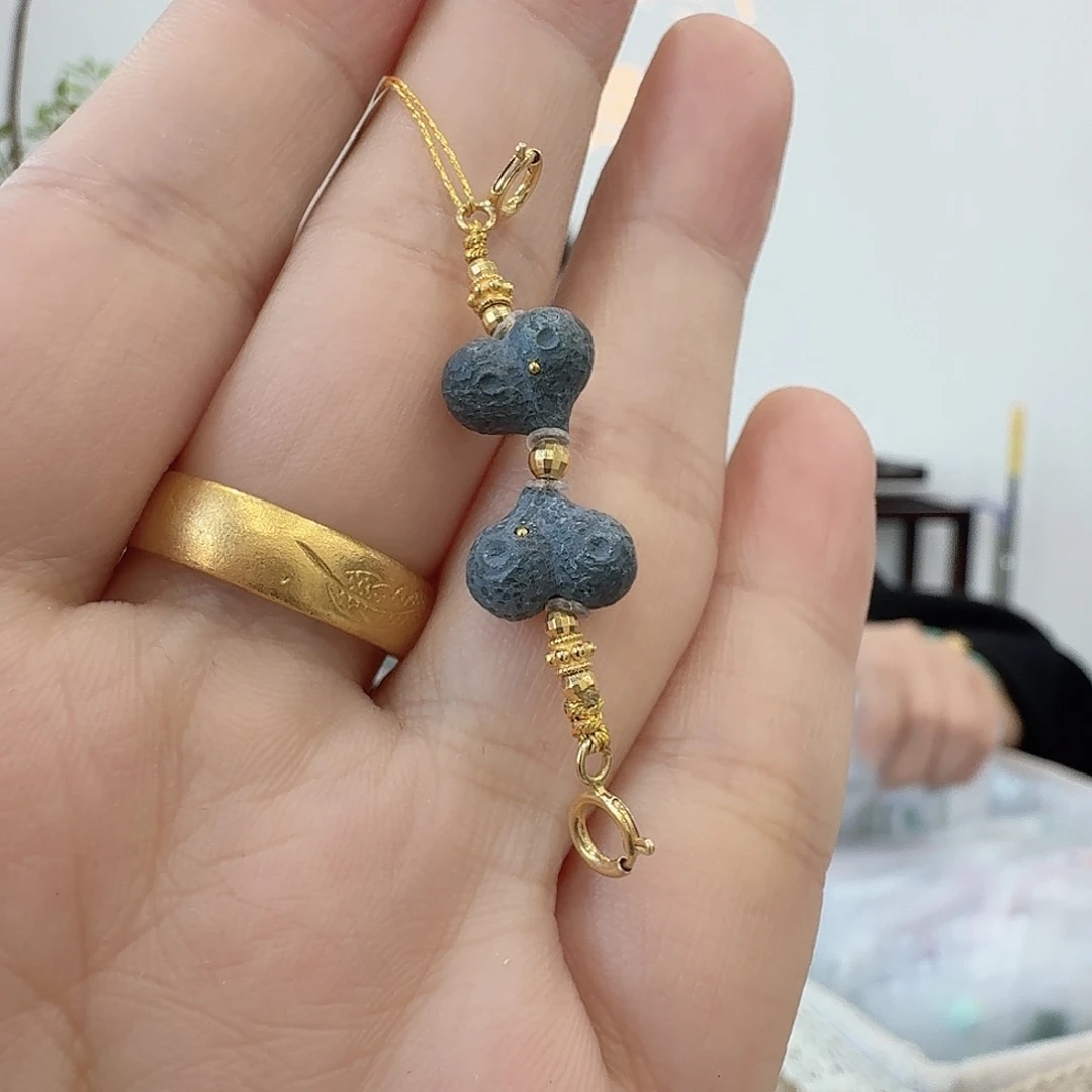 雨***霁绿松石18K金镶嵌珠宝半成品