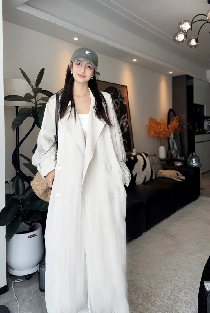 松弛感宽松阔版风衣外套女秋季新款慵懒风休闲垂感气质翻领大衣