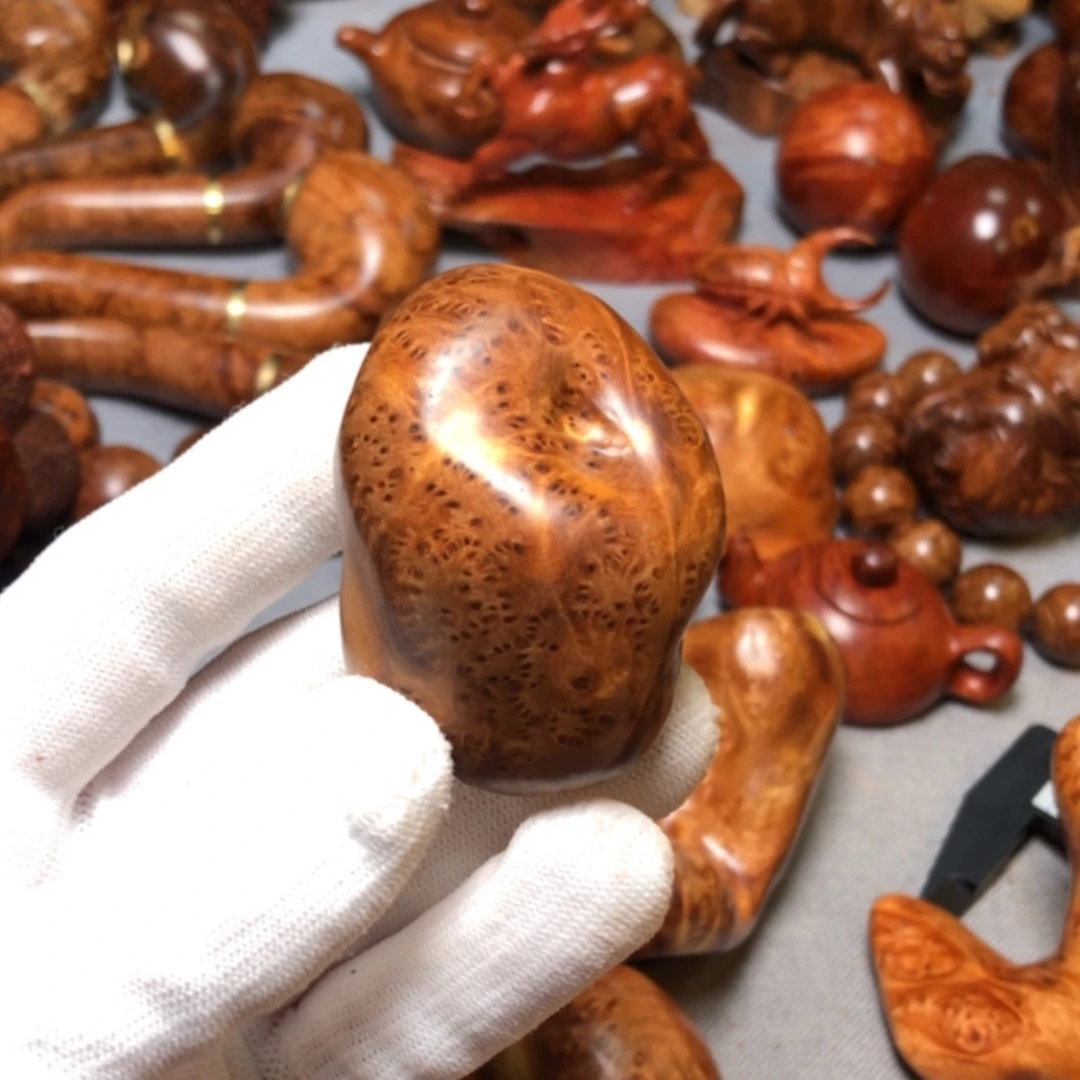 【闪购商品】木麻梨疙瘩火琉璃手把件