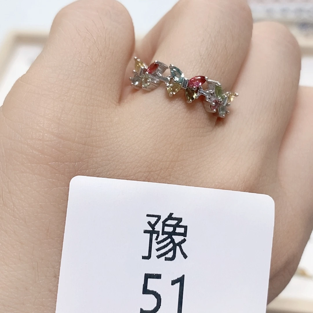 碧玺戒指银S925镶嵌豫51