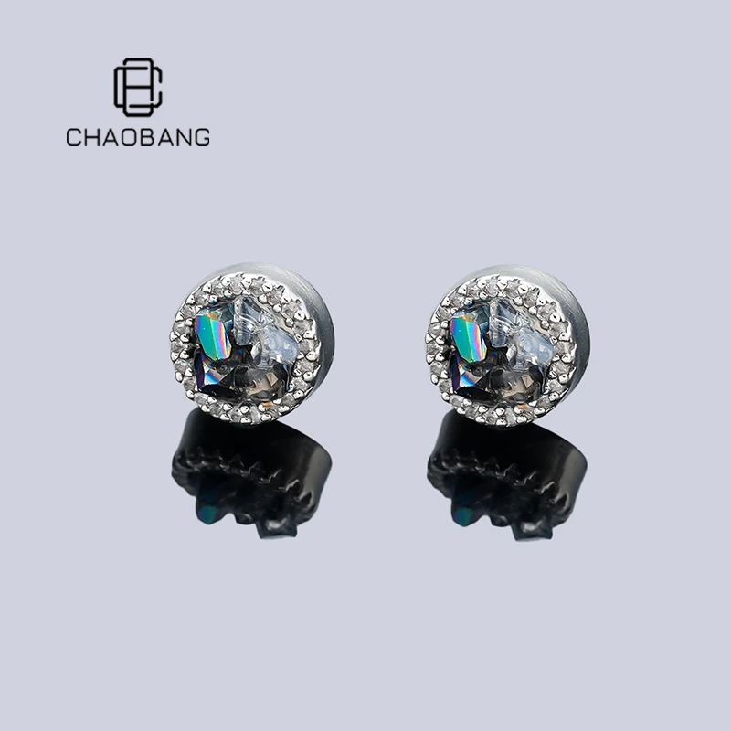 chaobang/潮邦 合金耳饰 七彩晶簇磁吸无耳洞耳夹高级感小众耳饰