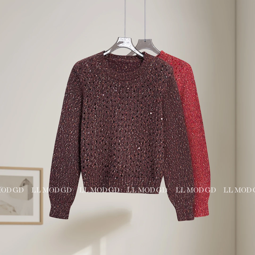 晚宴女王 长袖厚款毛衣女款秋冬保暖圆领套头百搭上衣CY-254688