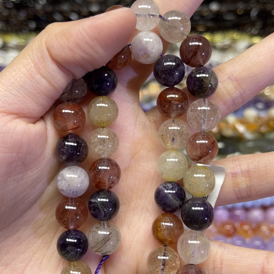 玛瑙/玉髓散珠天然极光水晶卡10➕长条38厘米