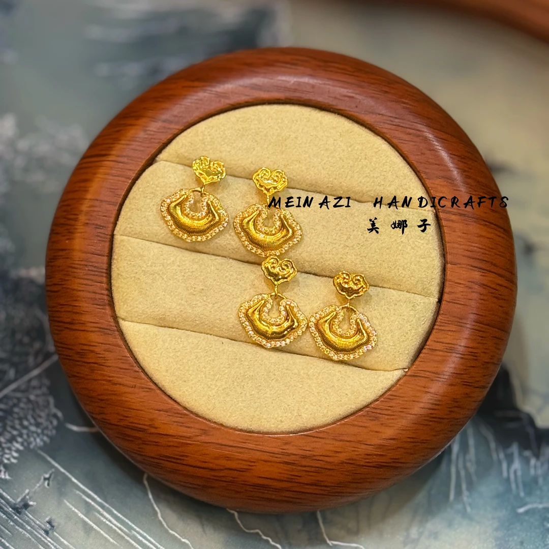 耳饰 MEINA/大祥云如意耳钉时尚轻奢气质复古简约