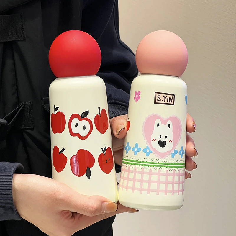 可爱哈哈地球杯高颜值316不锈钢保温杯便携潮流车载小巧保冷杯