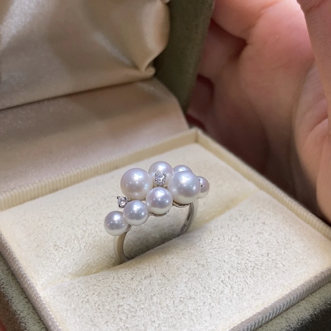 淡水珍珠戒指银S925镶嵌