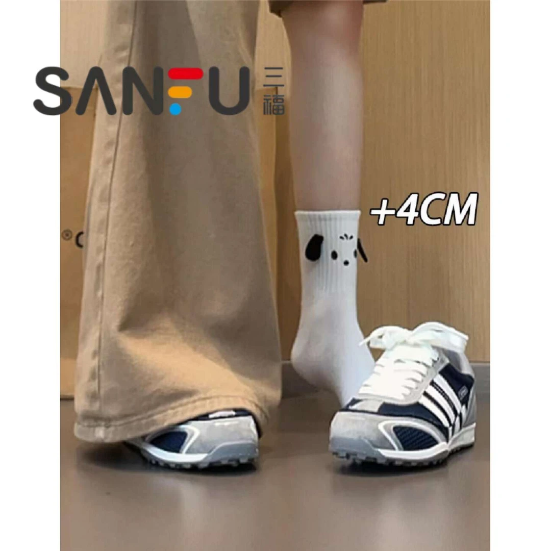 三福网面阿甘鞋女2025夏季新款厚底德训鞋女休闲系带圆头运动鞋女