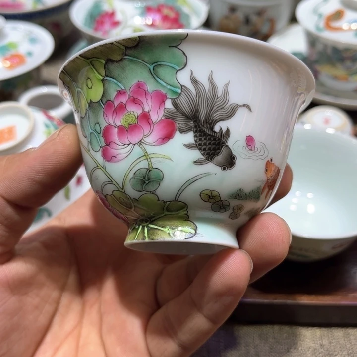 纯手绘精品盖碗杯