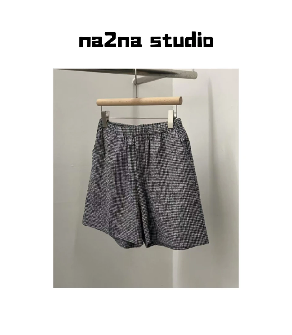 na2na 东大门 泡泡棉小格子短裤（No退换）