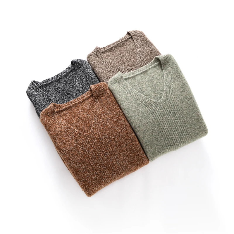 高定花式纱100羊毛 休闲宽松羊毛针织套头打底衫2423