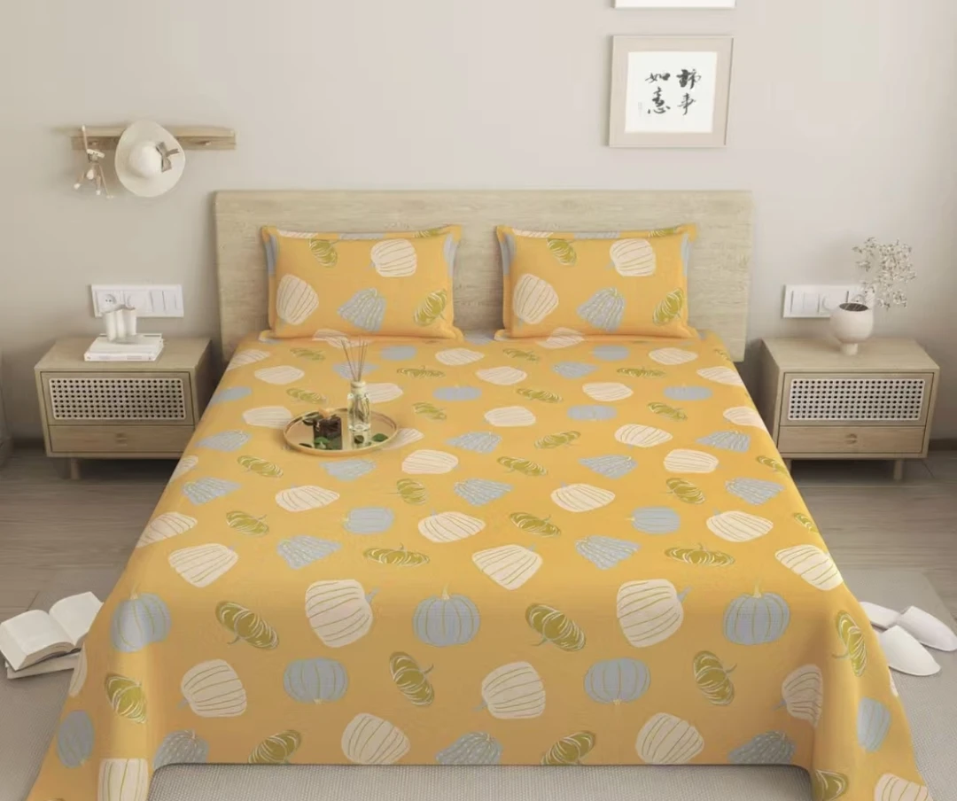 双人床单-【南瓜派对-桔】尺寸2*2.4米长绒棉面料